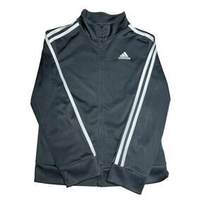 Adidas Track Jacket Full Zip Black and White Striped Size M 10/12